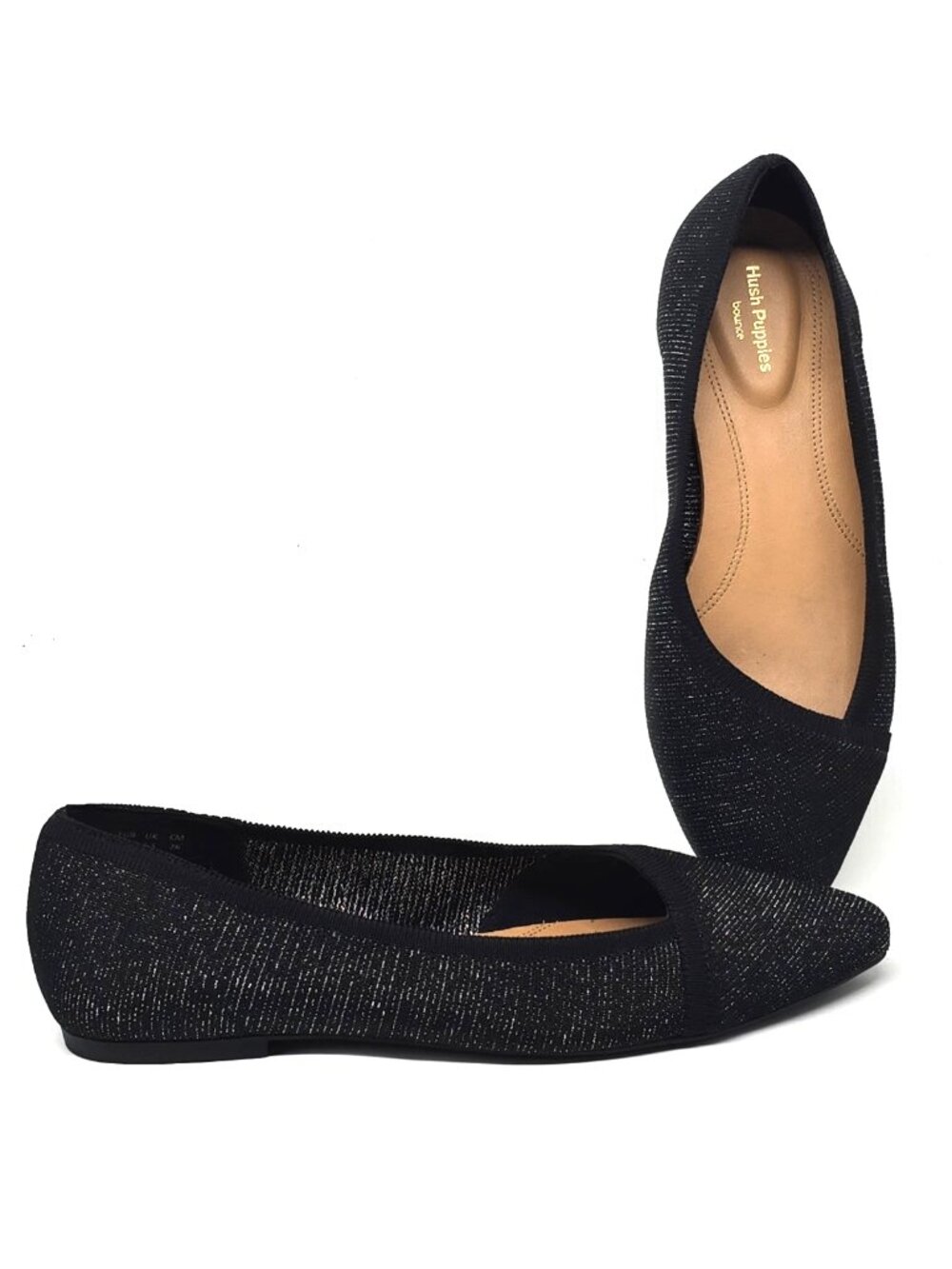 Hush Puppies Sadie Knit Black Pointed Toe Ballet Flats Women's Size 8.5M